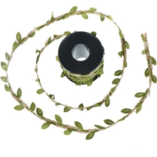 10M New Arrival Leaf Natural Hessian Jute Twine Rope Burlap Ribbon DIY Craft Vintage Decoration For Home Wedding Party