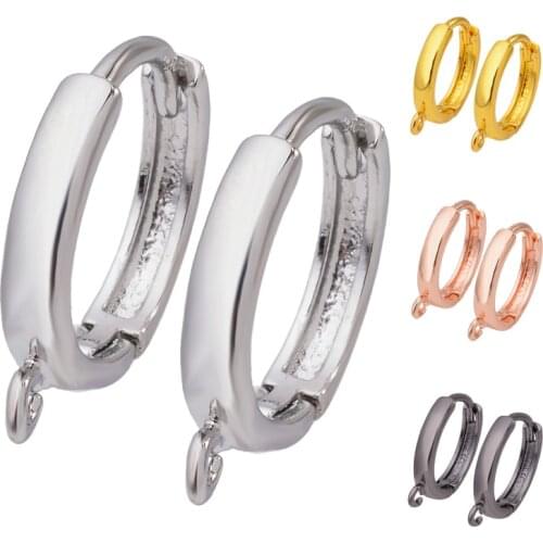 Peixin 17*14mm DIY handmade earring hook clasps accessories wholesale popular simple brass ring design tassel earrings findings