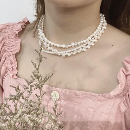 Fashion Jewelry Baroque Pearl Multilayer Necklace Simple Personality Wild Necklace Female Pearl Necklace