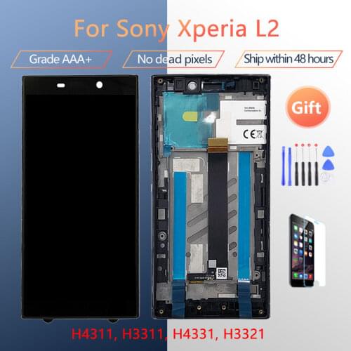 For Sony Xperia L2 LCD screen assembly with front case touch glass,For Sony L2 H4311 H3311 H4331 H3321 LCD Display original