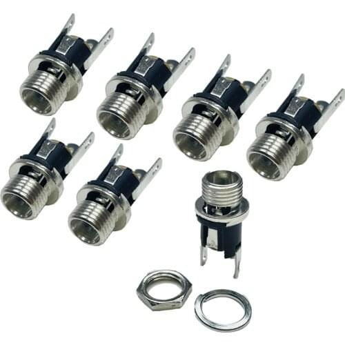 10pcs 5.5x2.1mm DC Power Jack Panel Mount Terminal 3 Pin 5.5 * 2.1mm 3Pin Female Socket Supply Electrical DC Jack Connector