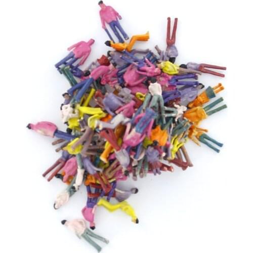 100Pcs Mixed Painted Model Train People Figures for Railway Scenery Layout 1:75