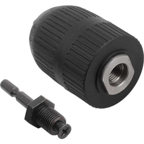 2.0-13MM 1/2-20UNF Keyless Drill Chuck Plastic Casing + 1/4 Hex Connecting Rod for Hand-applied Torsion Superior Gripping Force