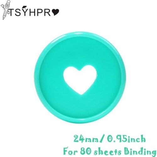 30/50/100 Pcs Solid Heart Loose Leaf Binder Ring for Notebooks 24mm Diy Happy Planner Disc Mushroom Binders for Scrapbooking