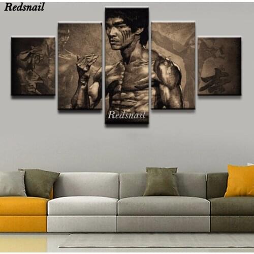 Sports Martial Arts Bruce Lee 5 Pieces diy diamond painting 5D Full Diamond embroidery mosaic Home Decor puzzle MM099