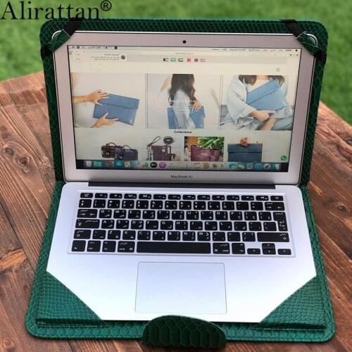 Alirattan Luxury Cover Case for Laptop 13.3 inch Notebook Sleeve PU Leather Ostrich Python Skin Business Portable Protective Bag