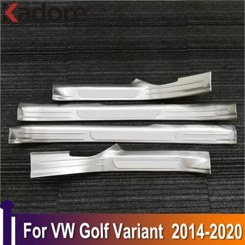 Car Accessories Styling Sticker For Volkswagen Golf Variant 2014-2018 2019 2020 Stainless Steel Inner Door Sill Scuff Plate Trim