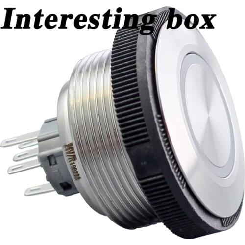 Free shipping IP67 35mm hole switch metal waterproof self-reset ring with light round self-locking DIY handmade accessories