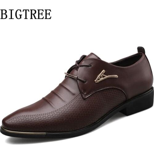 Business Shoes Men Formal Brown Dress Italian Brand Leather Shoes Men Classic Dress Shoes Men Office Zapatos De Hombre Ayakkabi