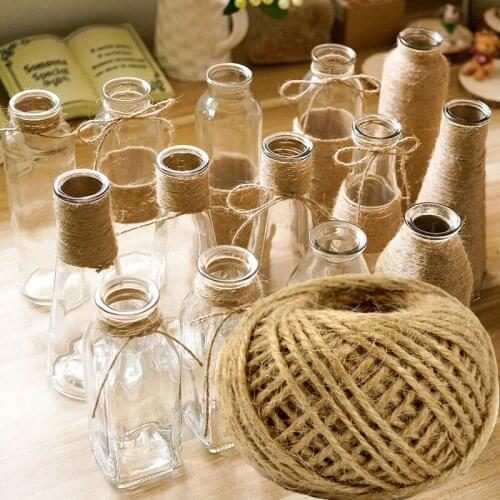 30 M Natural Burlap Hessian Jute Gift Wrapping Cords Thread Twine Cord Hemp Rope Party Wedding DIY Scrapbooking Craft Decor