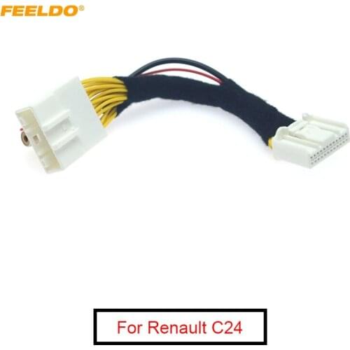 FEELDO 5Pcs Car Rear Camera Reversing RCA Video Convert Cable For Renault C24 OEM Monitor Connection Wiring Adapter #AM2101