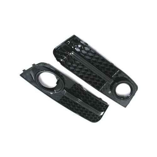 Gloss Black Honeycomb Style Front Fog Light Grille For Audi A4 B8 2009-2011 (NOT for S-Line / S4 / RS4 Models)