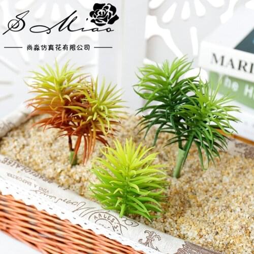 Simulation Two Grass Plastic Flowers Diy Wall Desktop Flower Wedding Home Garden Party Decoration No Flowerpot 3pcs/lot
