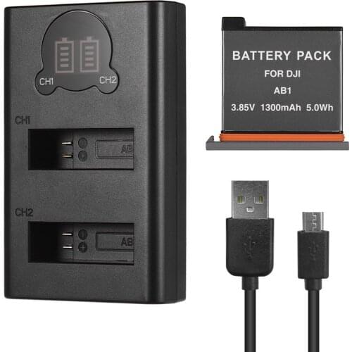 Charging Kit LCD Smart Display Dual Port Dual Channel Charger with 1300mAh Rechargeable Li-ion Battery USB Charging Cable