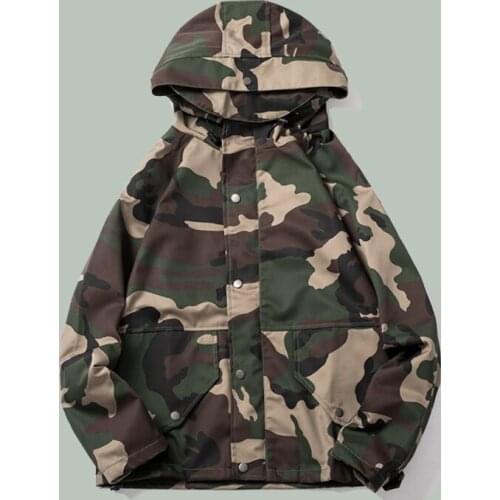 NEW Hip Hop Retro Camouflage Jacket Men Sports Hooded Streetwear Movement Coat 2021 Harajuku Couple Oversize Bomber Jackets