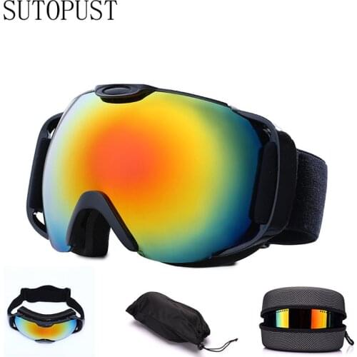 UV400 Protection Skiing Glasses Double-layer Anti-fog Ski Goggles Big Ski Eyewear Snow Ski Snowboard Mask Men Women Winter Sport