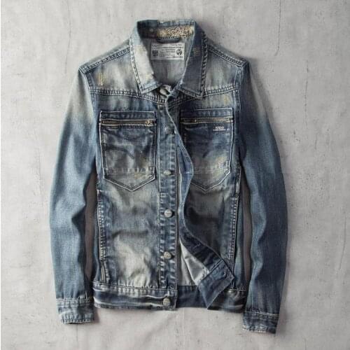 Motorcycle Club Mens Jackets Cotton Denim Classic Biker Blue Jeans Jackets Zippers Casual Vintage Slim Fit Coat High Quality