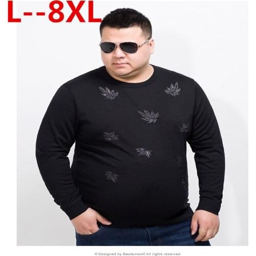 10XL 8XL 6XL 5XL Sweater Men Spring New pullover Loose Fit Thin Mens Knitted Sweaters Male Curl Hem High Quality Plus Size