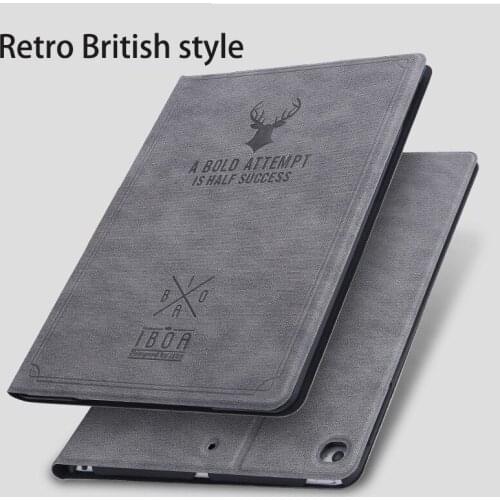 New Ipad Tablet Coatl Simple Leather Deer Figure 3 Dormancy 5 Fall Proof 6 All Inclusive For Apple Ipad 9.7/mini4 Retro Coat