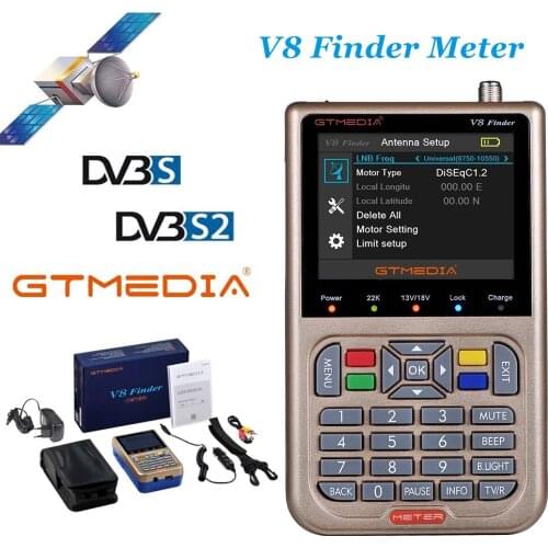 New GTMEDIA V8 Finder Digital Satellite TV Signal Finder HD 1080P DVB-S2/S/S2X High Definition Satellite Finde TV Receiver