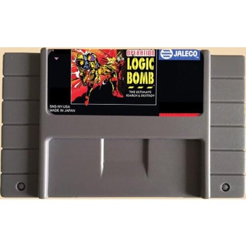Operation Logic Bomb 16 bit Big Gray Game Card For NTSC Game Console