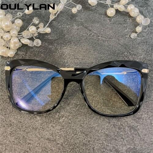 Oulylan Oversized Transparent Glasses Frame Women Clear Optical Myopia Spectacles Frames Ladies Decoration Fake Eyeglasses