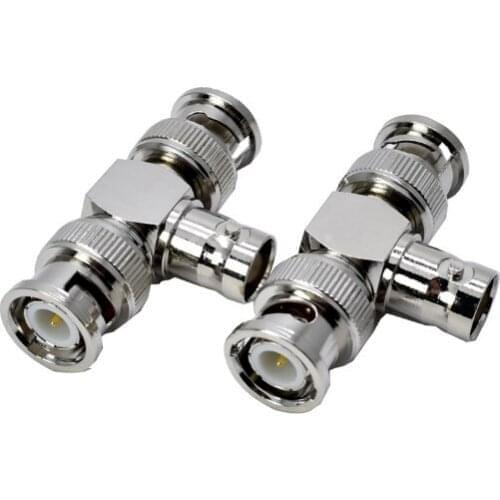 BNC Female To 2 Male T Type For CCTV Surveillance System Connector Adapter