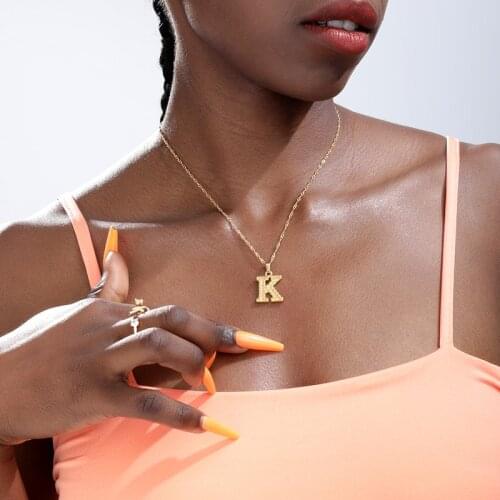 Initial Lette Necklace For Women Men Gold Chain Choker Letters A E M J K R S Female Pendant Necklace Cute Jewelry Accesorios BFF