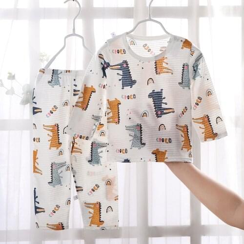 Kids Pajamas Baby Boys Girls Clothing Cartoon Costumes Full Sleeve Pijamas children Sleepwear Sets Hot Summer Pyjamas 6 7 8 10 Y