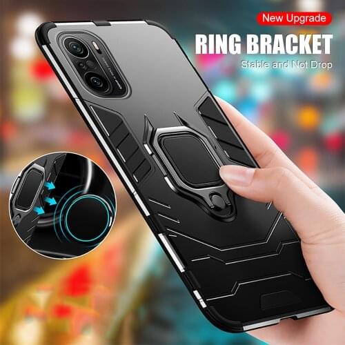 Armor Shockproof Coque For Poco F3 F 3 5G Case Car Magnetic Holder Ring Protect Shell Cover Poko Poxo Little PocoF3 Para Funda