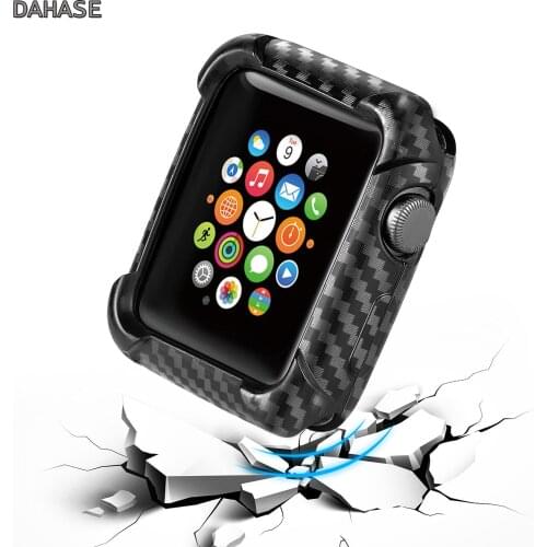 Shockproof Carbon Watch Case For Apple Watch 38mm 40mm 42mm 44mm Cover Protective Bumper For Apple iWatch Series 2 3 4 Shell