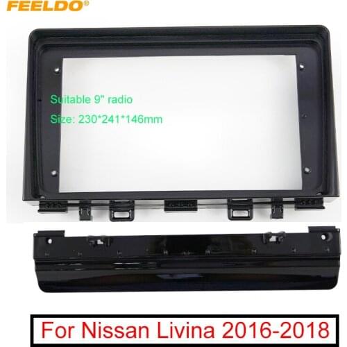 FEELDO Car Audio 9" Big Screen Fascia Frame Adapter For KIA Rio 2016-2018 2Din Dash Stereo Fitting Panel Frame Kit