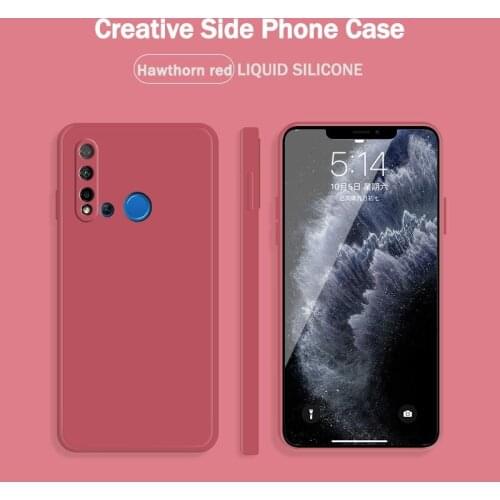 Straight Edge Style Soft Handfeeling Gel Silicone Shockproof Phone Case for Huawei Nova5i Dustproof Back Cover