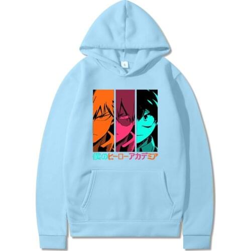 Harakuju My Hero Academia men Hooded Sweatshirt Casual Printed Boku No Hero Academia Pullover Long Sleeve Hoodie