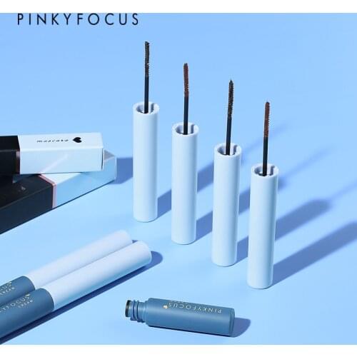 Pinkyfocus slim mascara for eyelash extension curling lengthening waterproof long lasting black brown 4D silk mascara PD106