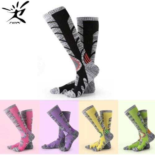Outdoor Sports Socks Mens Womens Winter Warm Ski Socks Cycling Football Ski Running Camping Hiking Knee-High Soft Thermal Sock