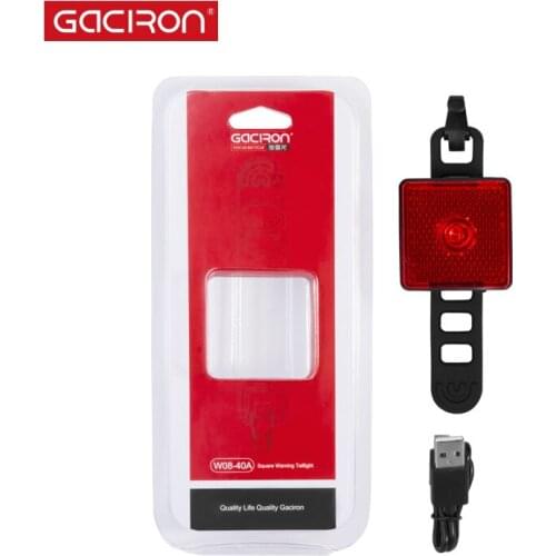 GACIRON 40LM Smart Waterproof Bike Light Rechargeable Bicycle Tail Light Night Safety Warning Lamp MTB Road Cycling Accessories