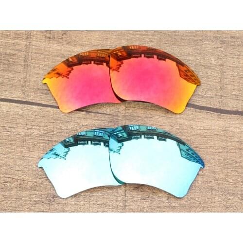 Vonxyz 2 Pairs Ice Mirror & Ruby Mirror Polycarbonate Replacement Lenses for-Oakley Half Jacket XLJ Frame