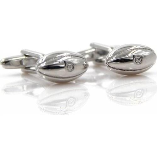 10pairs/lot Silver Rugby Cufflinks American Football Cuff Links Party/Wedding Dress Shirt Cuff Button Men Jewelry Accessory