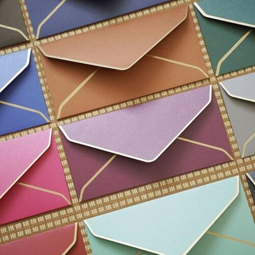 10 pieces/lot) 22*11cm Bronze Envelope Exquisite Business Invitation Card Invitation Pearly Envelope
