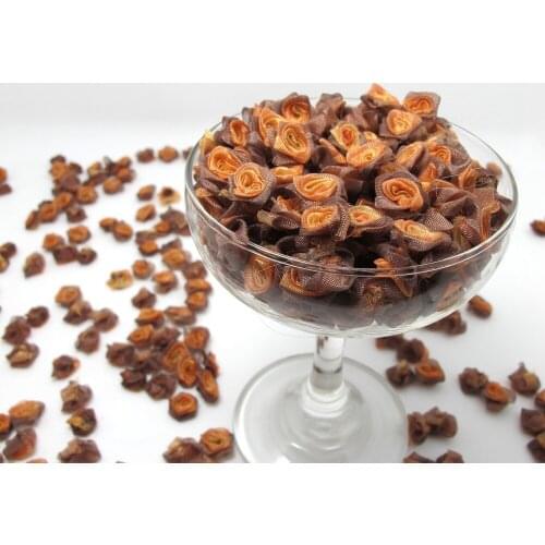 100 Pieces Brown Chiffon Rose Flower Buds|Ombre Color|Flower Applique|Fabric Flower|Baby Doll|Craft Bow|Accessories