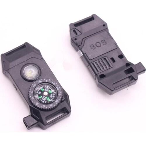 100Pcs/Lot Plastic Paracord Bracelet Buckle Survival Camping Emergency With Compass Whistle LED Light Paracord Buckle