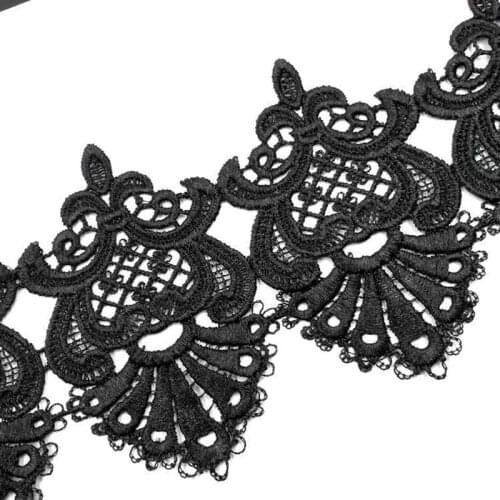 14Yards Embroidery Lace Fabric 10.5cm White Black Ribbon Curtain Guipure Craft Trim DIY Sewing Trimmings Ribbon Dress Decor