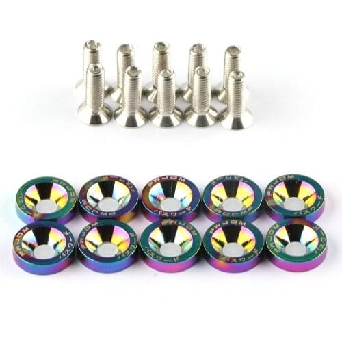 ​20PCS M6 Car Styling Modification JDM Sticker Stickers Password Fender Washer License Plate Bolts Auto Accessories Universal