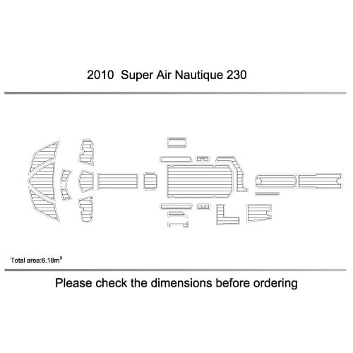 2010 Nautique 230 Water skiing Cockpit Swim Platform Pads 1/4" 6mm EVA Teak Decking non-slip mat