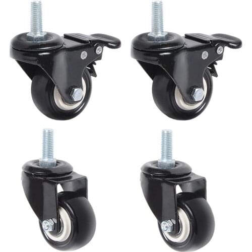 4pcs 2 Inch Furniture Caster Wheels Heavy Duty Industrial Casters With Brake Locks Swivel Castor For Carts Workbench Tolley