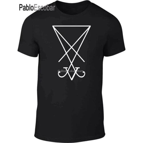 Brand tops euro size Lucifer Sigil T-Shirt - Funny T Shirt Satan Occult Religion Fashion Horror Witch 2Xl 14Xl Tee Shirt