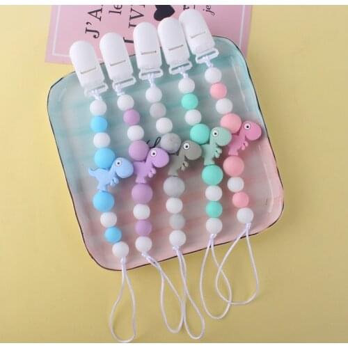 1Pcs Baby Safe Silicone Anti-lost Pacifier Chain/Clip DIY Mini Animal Teether Chain New Baby Nipple Hodler Dorpshipping