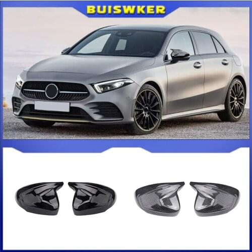 Car Horns Rearview Mirror Cover For Mercedes Benz A Class CLA W177 C118 2018-2020 Left Hand Drive Mirror Cover Decoration