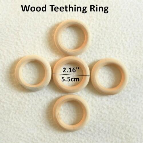 Chengkai 50pcs 55mm 2.15'' Nature Wooded Baby Pacifier Dummy Teether Ring Infant Teethering Jewelry Toss Games 5.5cm 2.15 inch